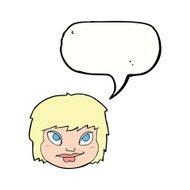 cartoon female face with speech bubble N119
