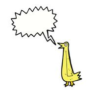 funny cartoon bird with speech bubble N109