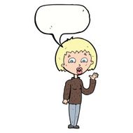 cartoon woman waving with speech bubble N281