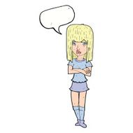 cartoon girl with crossed arms speech bubble N9