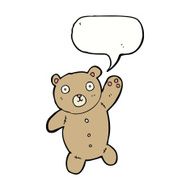 cartoon cute teddy bear with speech bubble N17