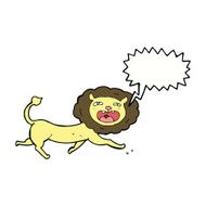 cartoon lion with speech bubble N12
