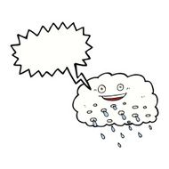 cartoon rain cloud with speech bubble N13