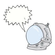 cartoon astronaut helmet with speech bubble N25