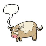 cartoon cow with speech bubble N32