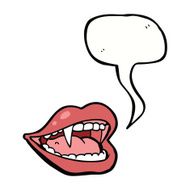 cartoon vampire mouth with speech bubble N23