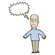 cartoon annoyed old man with speech bubble N56