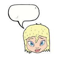 cartoon female face with speech bubble N120