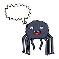 cartoon spider with speech bubble N16