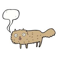 cartoon furry cat with speech bubble N9