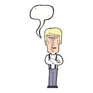 cartoon angry man with speech bubble N70