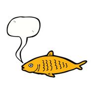 cartoon fish with speech bubble N69
