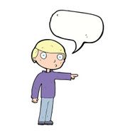 cartoon man pointing with speech bubble N162