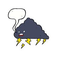 cartoon thundercloud with speech bubble N9