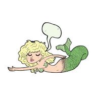 cartoon mermaid with speech bubble N56