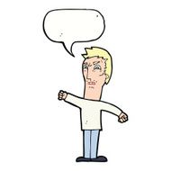cartoon annoyed man with speech bubble N65