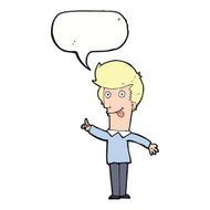 cartoon funny man with idea speech bubble N9