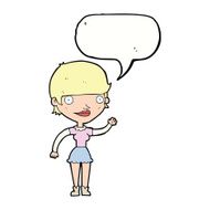 cartoon woman with idea speech bubble N209