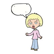cartoon tired woman with speech bubble N25