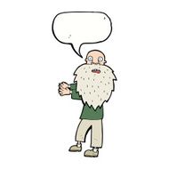 cartoon bearded old man with speech bubble N33