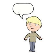 cartoon happy man with speech bubble N374