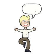 cartoon excited boy with speech bubble N121