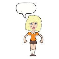 cartoon girl fight with speech bubble N9