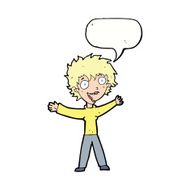 cartoon excited woman with speech bubble N113