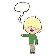 cartoon man pointing with speech bubble N163