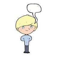Cartoon happy boy with speech bubble N195
