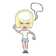 cartoon woman with idea speech bubble N212
