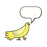 cartoon bird with speech bubble N242