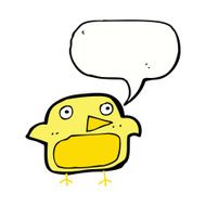 cartoon bird with speech bubble N243