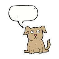 cartoon happy dog with speech bubble N66