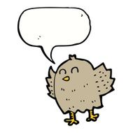 cartoon bird with speech bubble N244