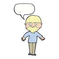 cartoon happy man with speech bubble N376