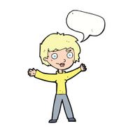cartoon woman waving arms with speech bubble N17