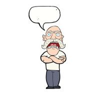 cartoon angry man with speech bubble N72