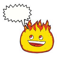 cartoon fire border with speech bubble