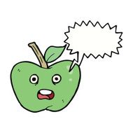 cartoon apple with speech bubble N30