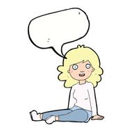 cartoon happy woman with speech bubble N214