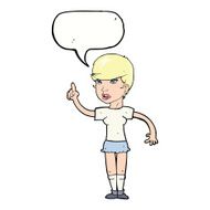 cartoon woman with idea speech bubble N213
