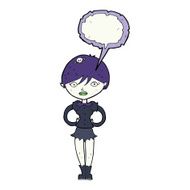 cartoon pretty vampire girl with speech bubble N24