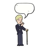 cartoon shocked gentleman with speech bubble N9