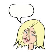 cartoon annoyed woman with speech bubble N154