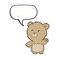 cartoon teddy bear with speech bubble N16