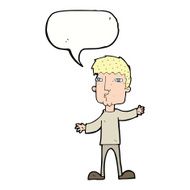 cartoon curious man with speech bubble N57