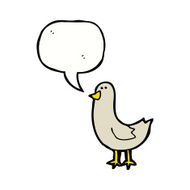 cartoon bird with speech bubble N246