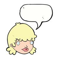 cartoon female face with speech bubble N124