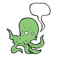 cartoon octopus with speech bubble N25